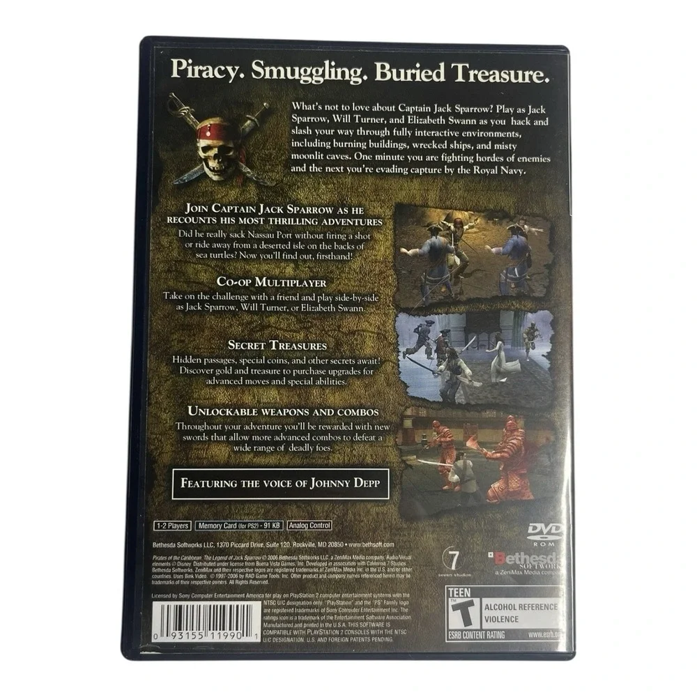 PS2 Pirates of the Caribbean: The Legend of Jack Sparrow Video Game Tested CIB